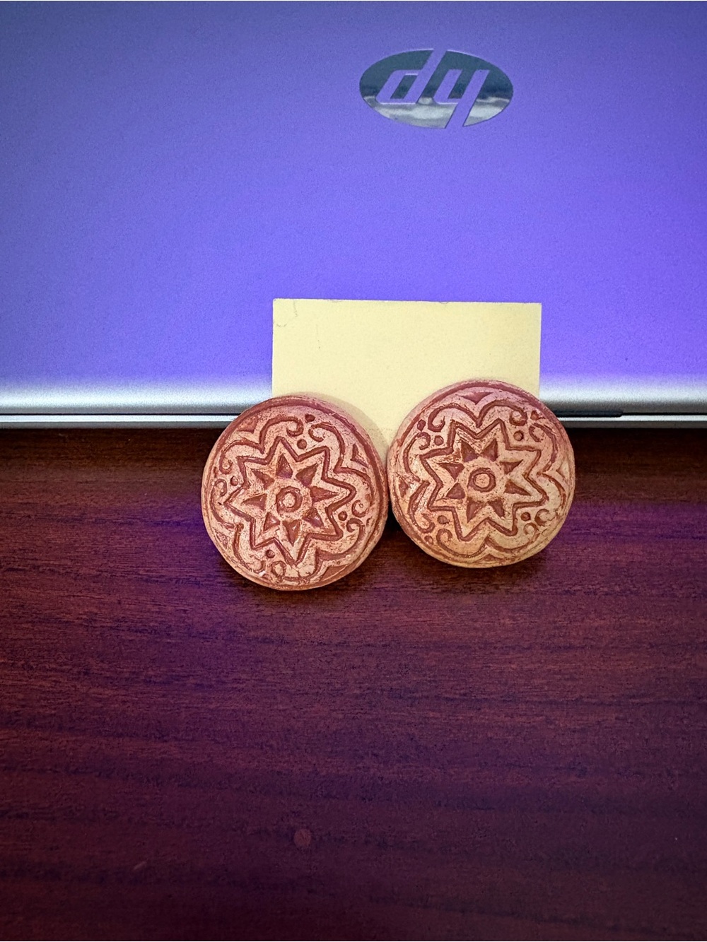 2 Set of Wood Handcrafted Clip On Earrings